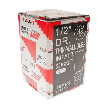 Головка торцевая ударная тонкостенная 12-гранная 1/2" х 39мм, длина 82мм JTC /1