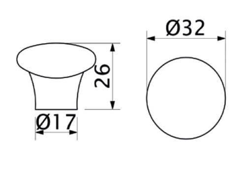 Ручка меб. кнопка керамич. GP20 крем, коричневый лист AKS