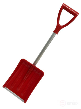 Лопата автомобильная ЦВЕТНАЯ "Авто-Актив" 275х365мм с алюминиевой планкой с алюм. черенком и V-ручкой