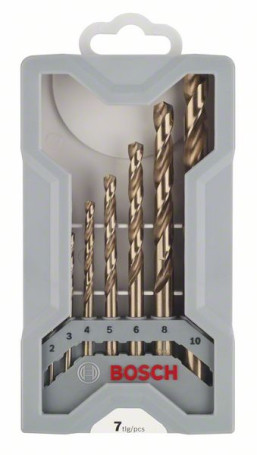 Mini X-Line Set of 7 HSS-Co Metal Drills, 135° 2; 3; 4; 5; 6; 8; 10 mm