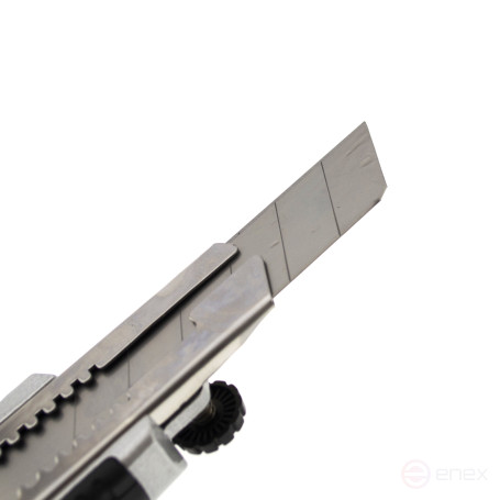 Нож канцелярский 25мм, металл корпус, ПРОФИ, фиксатор на корпусе, Чеглок (6/48)