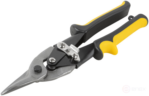 Ножницы по металлу "Оптима", усиленные, прорезиненные ручки, прямые 250 мм