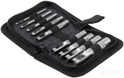 Пробойники для кожи, набор 9 шт. (отверстия 2-3-4-5-6-8-9-10-13 мм)