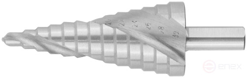 HSS step drill for metal, spiral profile, 13 steps, 6-30 mm