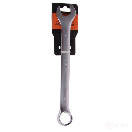 Ключ комбинированный 19мм ER-31019 (Chrome vanadium) на держателе сатинированный ЭВРИКА 1/10
