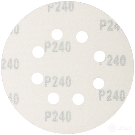 Круги абразивные шлифовальные перфорированные на ворсовой основе под "липучку" (Р240, 125 мм, 5шт.), CUTOP Profi