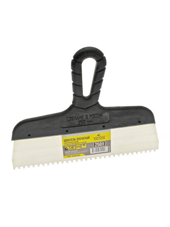 Stainless steel toothed spatula 250 mm, tooth 4x4 mm, CHEGLOCK (20)