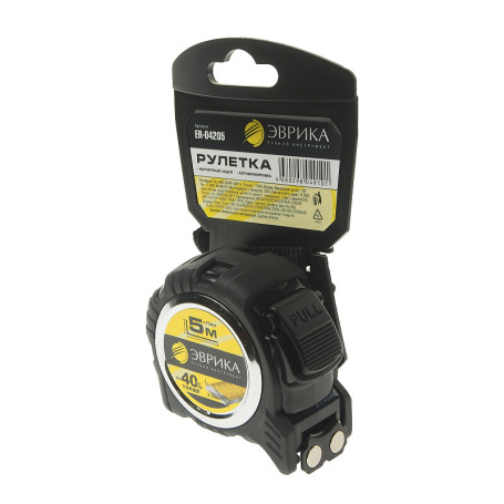 Tape measure ER-04205 5m 19mm magnetic hook, two-component housing, auto lock, EUREKA holder/1/12/72 NEW