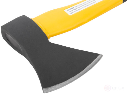 Axe forged reinforced steel, reinforced fiberglass handle 600 gr. with black powder coating