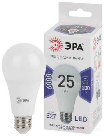 Лампа светодиодная ЭРА STD LED A65-25W-860-E27 25Вт груша холодный дневной свет Е27