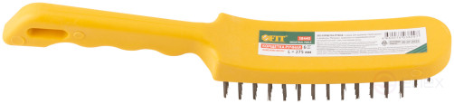 Корщетка стальная, желтая пластиковая ручка, 275 мм, 6-ти рядная