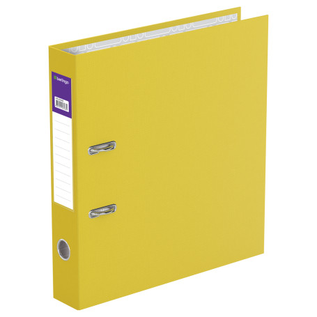 Folder-recorder Berlingo "Standard", 50 mm, vinyl, with a pocket on the spine, yellow