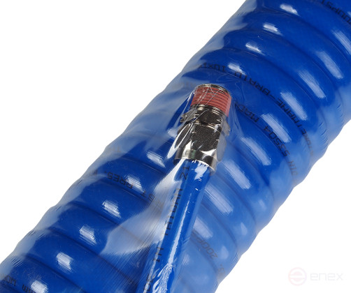 Шланг компрессора 10х14мм 15м спиральный с резьбовыми наконечниками 3/8" JTC