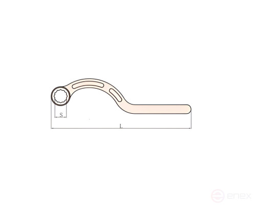 Sickle-shaped cap wrench 30 intrinsically safe alloy AlCu 157A-30, HORTZ