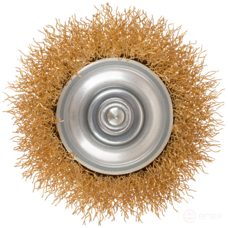 Щетка для дрели, тип "Чашка", латунированная витая проволока 0,3 мм, 65 мм, CUTOP Profi