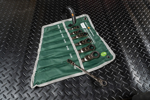 Набор ключей трещоточных шарнирных двусторонних 7 шт., планшет тетрон.