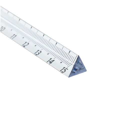 Ruler 15cm STAMM, plastic, triangular, transparent, colorless, European weight