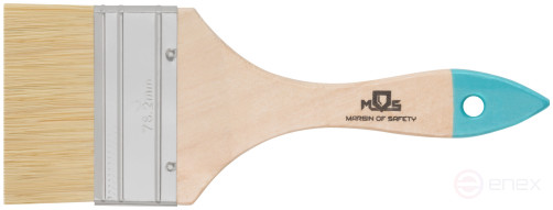 Flute brush, natural light bristles, wooden handle 3" (75 mm)