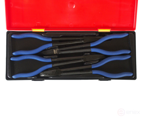 A 4-piece set of locksmith and assembly tools (elongated pliers) in a JTC case