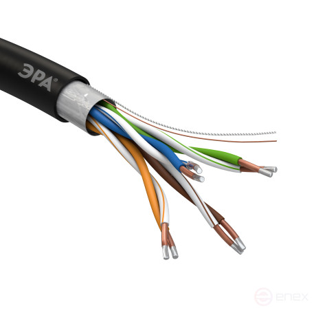 FL-4-PE-A Кабель витая пара ЭРА SIMPLE F/UTP 4x2x24AWG Cat5e CCA PE OUTDOOR 305м