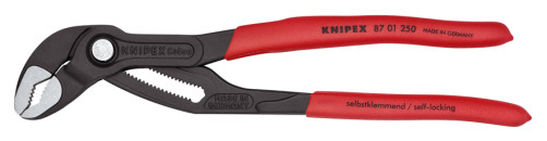 KNIPEX COBRA® клещи переставные с фиксатором, 50 мм (2"), под ключ 46 мм, L-250 мм, серые, 1-к ручки, держатель