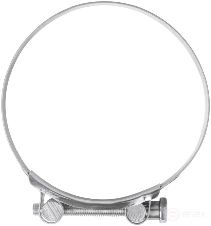 The clamp is a crimping power hinge, stainless steel.steel 131-139 mm