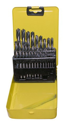 Set of drills for metal HSS 1-10 mm, 23 pieces, metal case