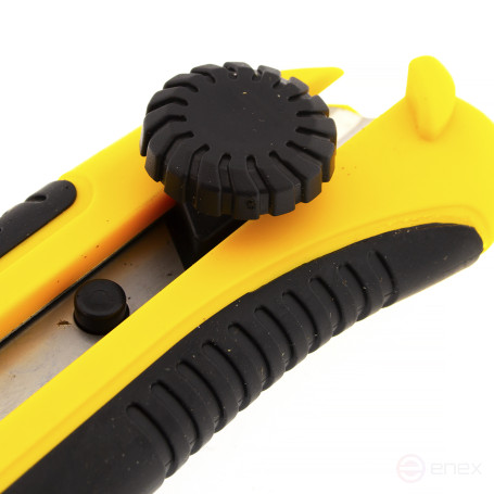 Нож канцелярский 25мм, фиксатор на ползуне, обрезин.корпус Чеглок (24/192)