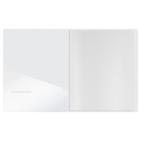 Folder with 20 Berlingo "DoubleWhite" inserts, 17 mm, 1000 microns, white, with inner pocket