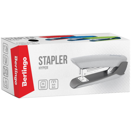 Stapler No.24/6, 26/6 Berlingo "Hyper" up to 25 liters., plastic case, black