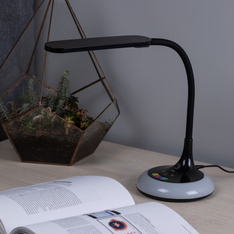 Настольный светильник ЭРА NLED-481-10W-BK светодиодный с RGB ночником черный
