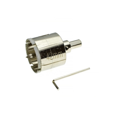 Коронка алмазная по кафелю и стеклу 42 мм с ц/с, Чеглок (5/60)