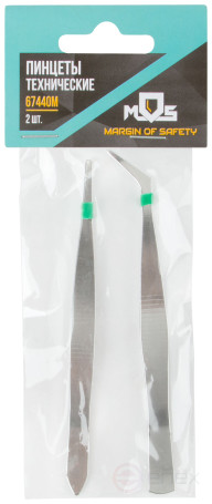 Technical tweezers set of 2 pcs.