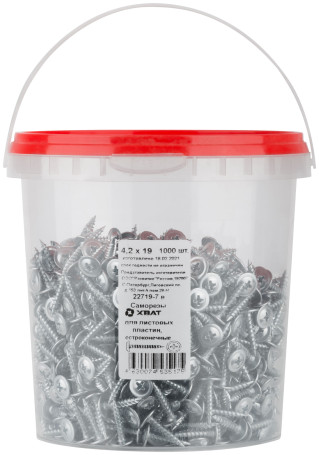 Self-tapping screws for sheet plates, pointed 4.2 x 19 (packing Bucket 1000 pcs)