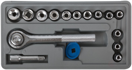 Socket set 17 pcs 1/4"