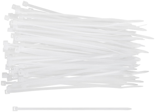 Хомуты нейлоновые для проводов, белые 100 шт., 2,5х120 мм