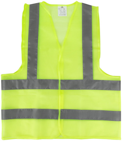 Yellow signal vest, 2 horizontal and 2 vertical stripes, 60 gr., size XXL