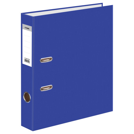 Папка-регистратор СТАММ, 50мм, бумвинил, с карманом на корешке, синяя