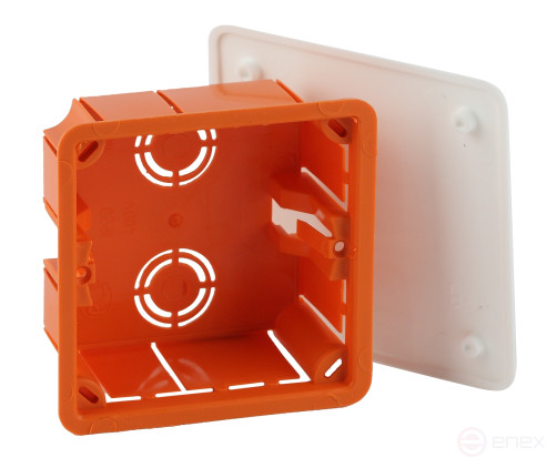 Soldering box ERA KRT-92-92-45 concealed installation red and white 92x92x45mm for solid walls self-tapping screws cover IP20