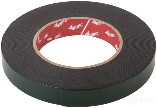 Лента монтажная клейкая на вспененной основе, черная 19 мм х 10 м