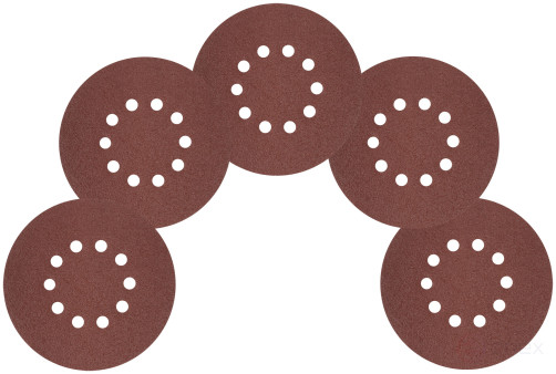 Круги шлифовальные с отверстиями (липучка), алюминий-оксидные, 225 мм, 5 шт. Р 36
