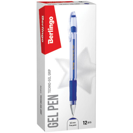 Gel pen Berlingo "Techno-Gel Grip" blue, 0.5 mm, grip