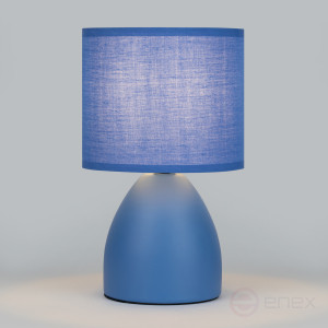 7047-503 Rivoli Nadine 7047-503 Table Lamp 1* E14 40W ceramic Blue with Lampshade