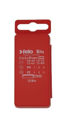 Felo SL/PH/PZ Industrial bit Set with bit holder in case, 13 pcs 02091016