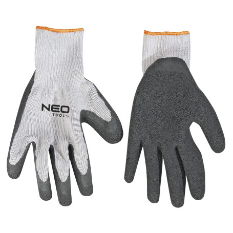 Work gloves, cotton, palm side with latex coating, 8";