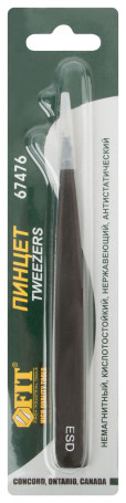 Precision tweezers, antistatic, stainless steel.steel, plastic.coating, Profi type F (125 x 11 x 2 mm)