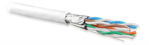 UFTP4-C6A-S23-IN-PVC-WH-500 (500 m) Twisted pair U/FTP cable, category 6a (10GBE), 4 pairs (23AWG), single core (solid), each pair in a screen, without a common screen, PVC, white