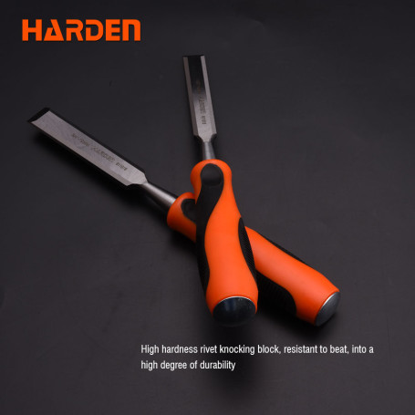 Chisel-chisel CRV, 13 mm, two-component rubberized handle// HARDEN