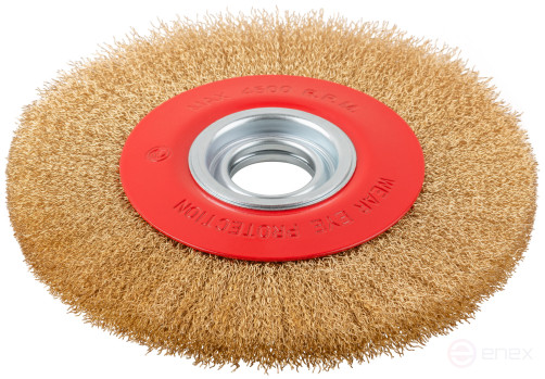 Корщетка-колесо, стальная латунированная волнистая проволока 200 мм