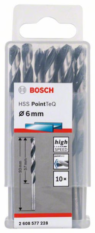 Spiral drill bit made of high-speed steel HSS PointTeQ 6.0 mm, 2608577228